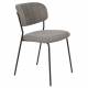 Lot de 2 Chaises Jolien Woody Assise de Table en Acier Noir et Tissu Gris 49x56,5x79cm