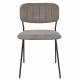 Lot de 2 Chaises Jolien Woody Assise de Table en Acier Noir et Tissu Gris 49x56,5x79cm