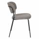 Lot de 2 Chaises Jolien Woody Assise de Table en Acier Noir et Tissu Gris 49x56,5x79cm