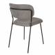 Lot de 2 Chaises Jolien Woody Assise de Table en Acier Noir et Tissu Gris 49x56,5x79cm