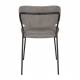 Lot de 2 Chaises Jolien Woody Assise de Table en Acier Noir et Tissu Gris 49x56,5x79cm