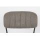 Lot de 2 Chaises Jolien Woody Assise de Table en Acier Noir et Tissu Gris 49x56,5x79cm