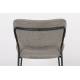 Lot de 2 Chaises Jolien Woody Assise de Table en Acier Noir et Tissu Gris 49x56,5x79cm