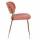 Lot de 2 Chaises Jolien Woody Assise de Table en Acier Couleur Or et Tissu Rose 49x56,5x79cm