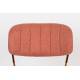 Lot de 2 Chaises Jolien Woody Assise de Table en Acier Couleur Or et Tissu Rose 49x56,5x79cm