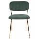 Lot de 2 Chaises Jolien Woody Siège de Table en Acier Couleur Or et Tissu Vert Foncé 49x56,5x79cm