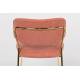 Lot de 2 Chaises Jolien Woody Assise de Table en Acier Couleur Or et Tissu Rose 49x56,5x79cm