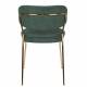 Lot de 2 Chaises Jolien Woody Siège de Table en Acier Couleur Or et Tissu Vert Foncé 49x56,5x79cm