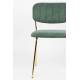 Lot de 2 Chaises Jolien Woody Siège de Table en Acier Couleur Or et Tissu Vert Foncé 49x56,5x79cm