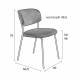 Lot de 2 Chaises Jolien Woody Assise de Table en Acier Couleur Or et Tissu Rose 49x56,5x79cm