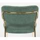 Lot de 2 Chaises Jolien Woody Siège de Table en Acier Couleur Or et Tissu Vert Foncé 49x56,5x79cm