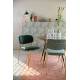 Lot de 2 Chaises Jolien Woody Siège de Table en Acier Couleur Or et Tissu Vert Foncé 49x56,5x79cm