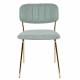 Lot de 2 Chaises Jolien Woody Siège de Table en Acier Couleur Or et Tissu Vert Clair 49x56,5x79cm