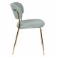 Lot de 2 Chaises Jolien Woody Siège de Table en Acier Couleur Or et Tissu Vert Clair 49x56,5x79cm