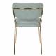 Lot de 2 Chaises Jolien Woody Siège de Table en Acier Couleur Or et Tissu Vert Clair 49x56,5x79cm