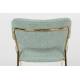 Lot de 2 Chaises Jolien Woody Siège de Table en Acier Couleur Or et Tissu Vert Clair 49x56,5x79cm