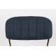 Lot de 2 Chaises Jolien Woody Siège de Table en Acier Couleur Or et Tissu Bleu Foncé 49x56,5x79cm