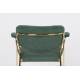 Lot de 2 Fauteuils de Table Jolien Marque Woody Chaises Sièges Assises de Séjour en Acier Or et Tissu Vert Foncé 57x60,5x79cm
