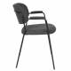 Lot de 2 Fauteuils de Table Jolien Marque Woody Chaises Sièges Assises de Séjour en Acier Noir et Tissu Gris Foncé 57x60,5x79cm