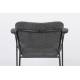 Lot de 2 Fauteuils de Table Jolien Marque Woody Chaises Sièges Assises de Séjour en Acier Noir et Tissu Gris Foncé 57x60,5x79cm