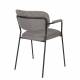 Lot de 2 Fauteuils de Table Jolien Marque Woody Chaises Sièges Assises de Séjour en Acier Noir et Tissu Gris 57x60,5x79cm