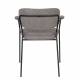 Lot de 2 Fauteuils de Table Jolien Marque Woody Chaises Sièges Assises de Séjour en Acier Noir et Tissu Gris 57x60,5x79cm
