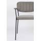 Lot de 2 Fauteuils de Table Jolien Marque Woody Chaises Sièges Assises de Séjour en Acier Noir et Tissu Gris 57x60,5x79cm