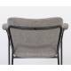 Lot de 2 Fauteuils de Table Jolien Marque Woody Chaises Sièges Assises de Séjour en Acier Noir et Tissu Gris 57x60,5x79cm