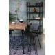 Lot de 2 Fauteuils de Table Jolien Marque Woody Chaises Sièges Assises de Séjour en Acier Noir et Tissu Gris 57x60,5x79cm