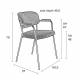 Lot de 2 Fauteuils de Table Jolien Marque Woody Chaises Sièges Assises de Séjour en Acier Noir et Tissu Gris 57x60,5x79cm