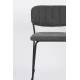 Tabouret de Comptoir Jolien Marque Woody Chaise de Bar Siège Haut en Acier Noir et Tissu Gris Foncé 48x54x89cm