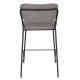 Tabouret de Comptoir Jolien Marque Woody Chaise de Bar Siège Haut en Acier Noir et Tissu Gris 48x54x89cm