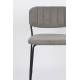 Tabouret de Comptoir Jolien Marque Woody Chaise de Bar Siège Haut en Acier Noir et Tissu Gris 48x54x89cm