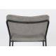 Tabouret de Comptoir Jolien Marque Woody Chaise de Bar Siège Haut en Acier Noir et Tissu Gris 48x54x89cm