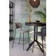 Tabouret de Comptoir Jolien Marque Woody Chaise de Bar Siège Haut en Acier Noir et Tissu Gris 48x54x89cm