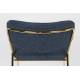 Tabouret de Comptoir Jolien Marque Woody Chaise de Bar Siège Haut en Acier Or et Tissu Bleu Foncé 48x54x89cm