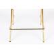 Tabouret de Comptoir Jolien Marque Woody Chaise de Bar Siège Haut en Acier Or et Tissu Bleu Foncé 48x54x89cm