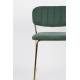 Tabouret de Comptoir Jolien Marque Woody Chaise de Bar Siège Haut en Acier Or et Tissu Vert Foncé 48x54x89cm