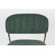 Tabouret de Comptoir Jolien Marque Woody Chaise de Bar Siège Haut en Acier Or et Tissu Vert Foncé 48x54x89cm