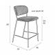 Tabouret de Comptoir Jolien Marque Woody Chaise de Bar Siège Haut en Acier Or et Tissu Vert Foncé 48x54x89cm