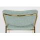 Tabouret de Comptoir Jolien Marque Woody Chaise de Bar Siège Haut en Acier Or et Tissu Vert Clair 48x54x89cm