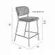 Tabouret de Comptoir Jolien Marque Woody Chaise de Bar Siège Haut en Acier Or et Tissu Vert Clair 48x54x89cm