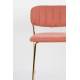 Tabouret de Comptoir Jolien Marque Woody Chaise de Bar Siège Haut en Acier Or et Tissu Rose 48x54x89cm