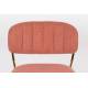 Tabouret de Comptoir Jolien Marque Woody Chaise de Bar Siège Haut en Acier Or et Tissu Rose 48x54x89cm