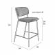 Tabouret de Comptoir Jolien Marque Woody Chaise de Bar Siège Haut en Acier Or et Tissu Rose 48x54x89cm