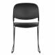 Chaise Stacks Noir Woody Siège de Table Assise de Séjour Chaise Empilable en Acier et Plastique 48,5x52,5x80cm
