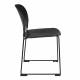 Chaise Stacks Noir Woody Siège de Table Assise de Séjour Chaise Empilable en Acier et Plastique 48,5x52,5x80cm