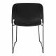 Chaise Stacks Noir Woody Siège de Table Assise de Séjour Chaise Empilable en Acier et Plastique 48,5x52,5x80cm