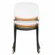Chaise Stacks Noir Woody Siège de Table Assise de Séjour Chaise Empilable en Acier et Plastique 48,5x52,5x80cm