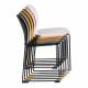 Chaise Stacks Noir Woody Siège de Table Assise de Séjour Chaise Empilable en Acier et Plastique 48,5x52,5x80cm